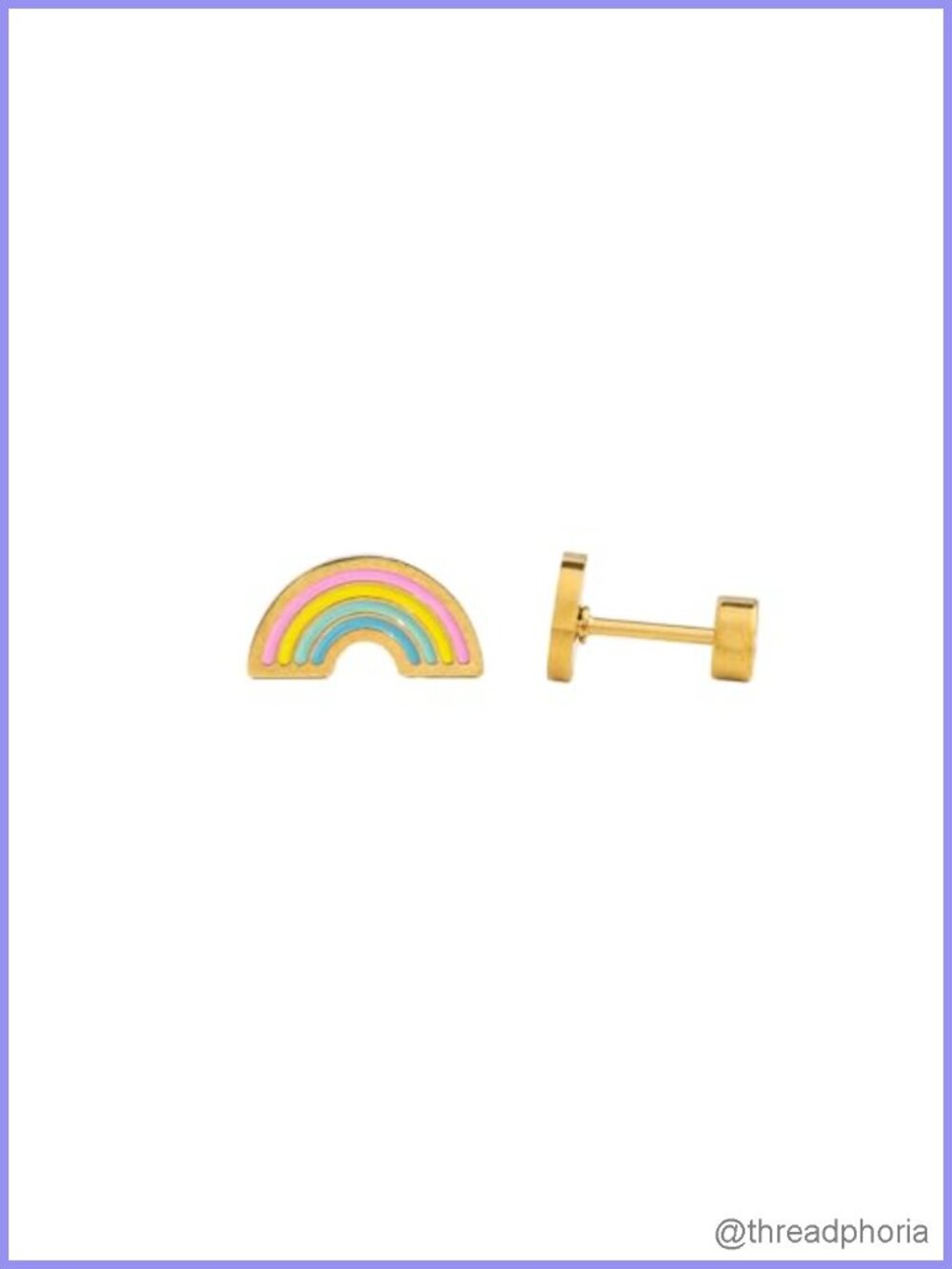 Hypoallergenic 18K Gold Plated Flat Back Stud Earrings
